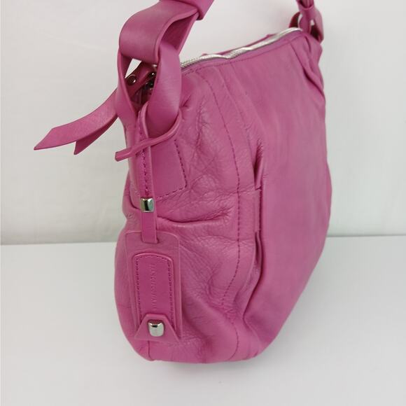 Francesco Biasia Pink Soft Leather Shoulder Bag Silver Hardware - Picture 4 of 9